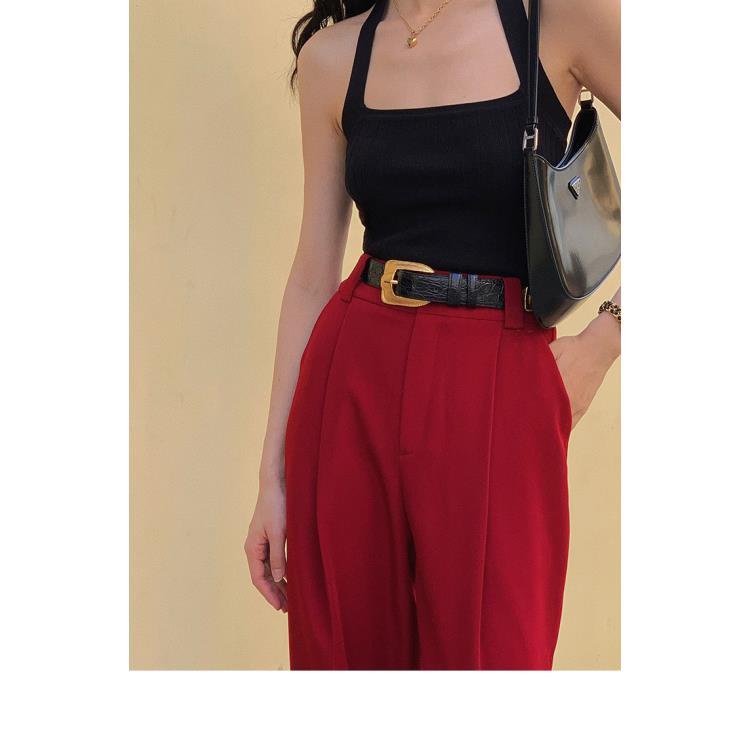 Áo Dệt Kim Cổ Yếm Phong Cách Hong Kong Cổ Điển Thời Trang Cho Nữ