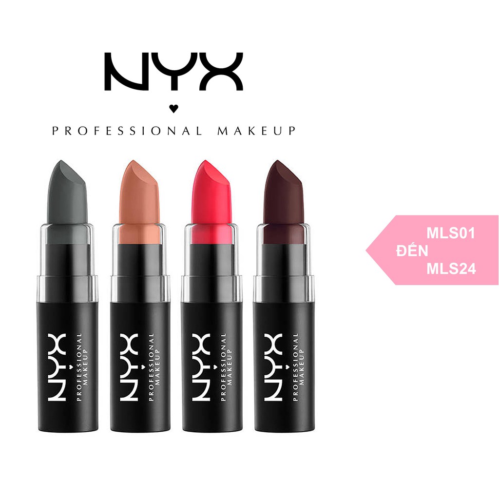 Son lì NYX Professional Makeup Matte Lipstick (MLS01 đến MLS24)