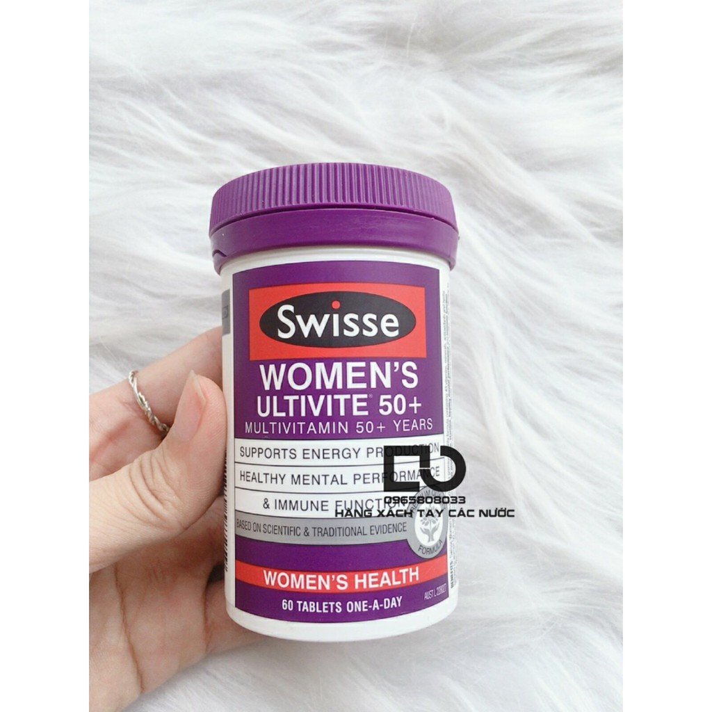 Swisse Women's Ultivite Multivitamin Cho Nữ Trên 50+ Tuổi 60 Viên