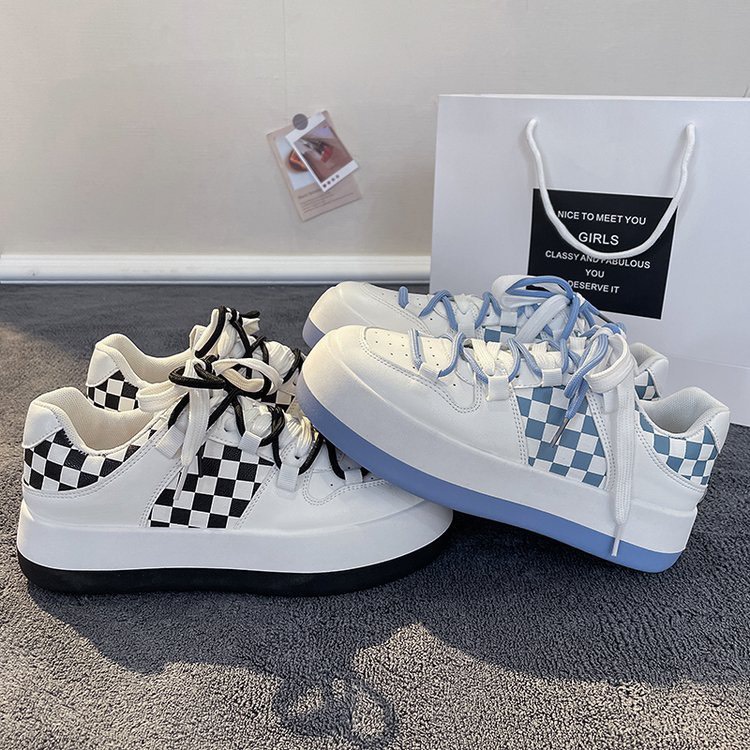 Giày nữ thể thao độn đế phối kẻ NICE