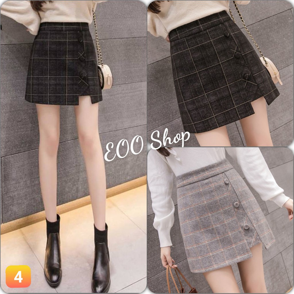 [HÀNG CÓ SẴN] CHÂN VÁY DẠ CHỮ A KÈM QUẦN TRONG PHONG CÁCH HÀN QUỐC