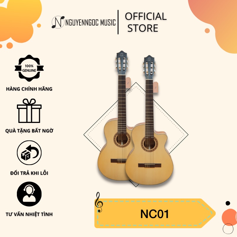 Đàn Guitar Classic NC01 Việt Màu Gỗ Sang Trọng