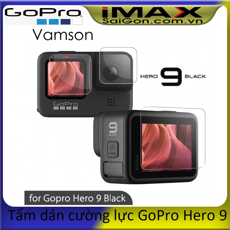 TẤM DÁN CƯỜNG LỰC GOPRO HERO 9 BLACK/10 Black, DÁN MÀN HÌNH + ỐNG KÍNH