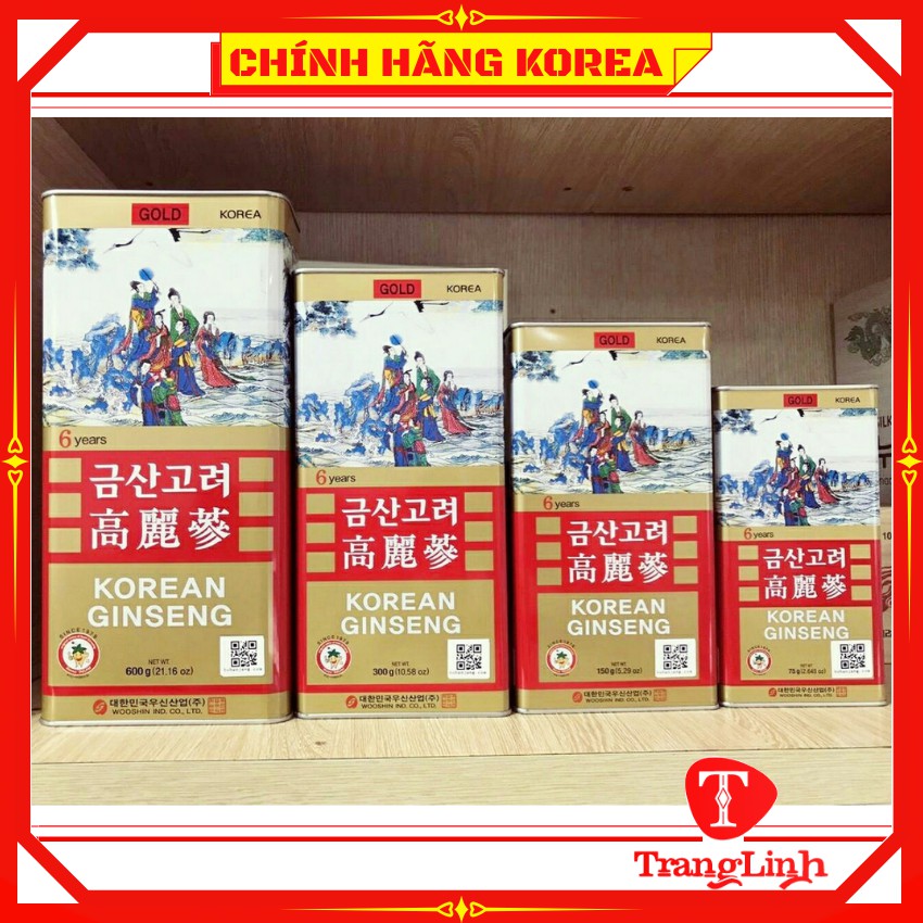 Hồng sâm củ khô hộp sắt Bio chính hãng - Nhân sâm khô hàn quốc - tranglinhkorea