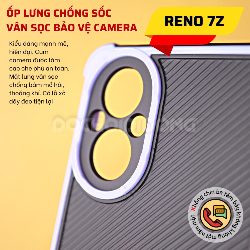 Ốp lưng Oppo Reno 7z vân sọc bảo vệ camera