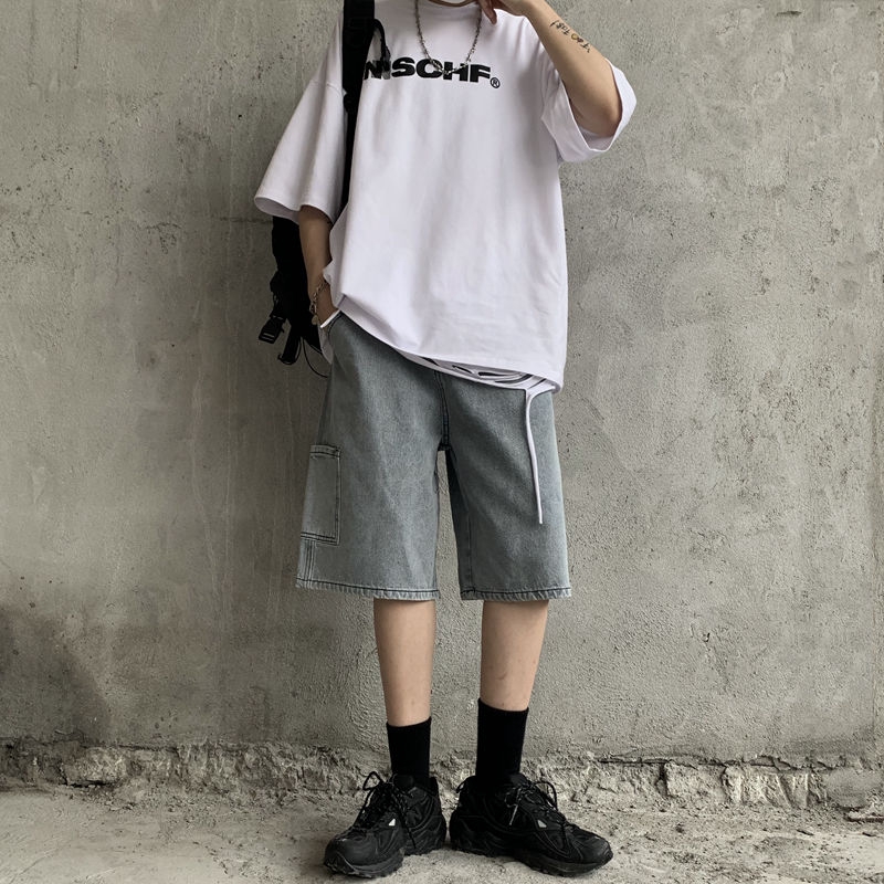 Quần short denim ống suông thời trang retro mùa hè | BigBuy360 - bigbuy360.vn