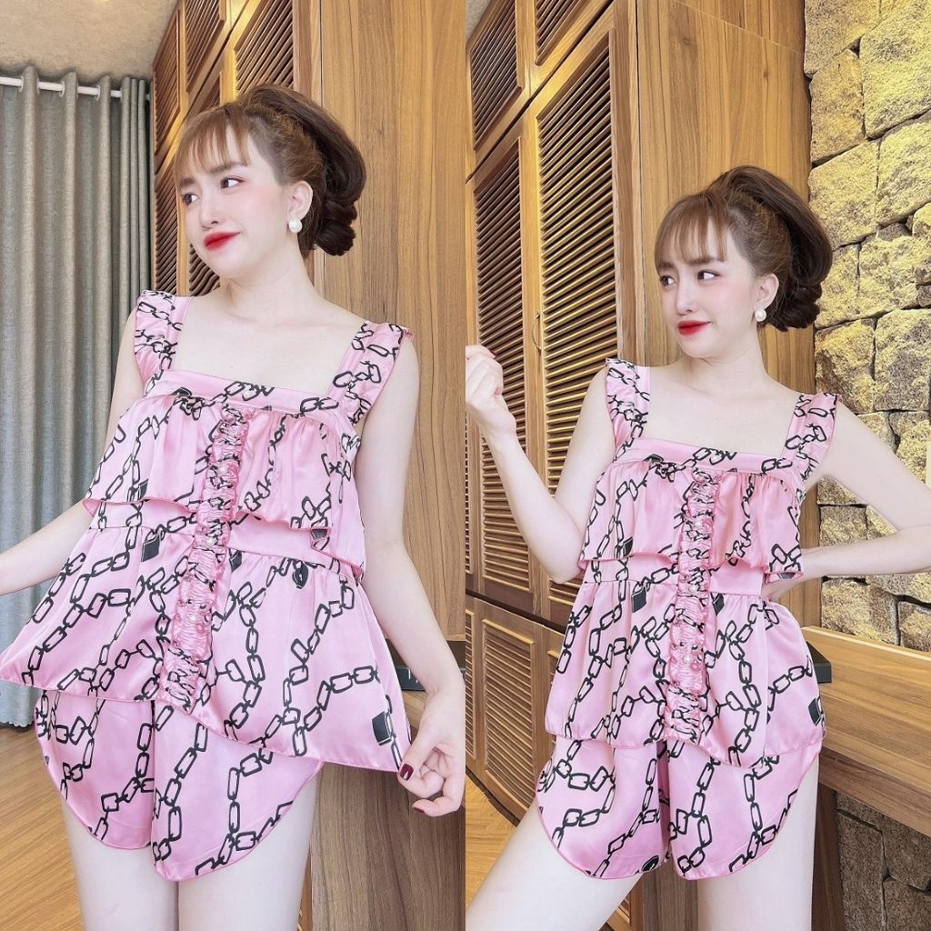 Đồ ngủ nữ❣️FREE SHIP❣️Đồ ngủ sexy lụa Latin cao cấp mềm mại xinh xắn &lt; 65KG