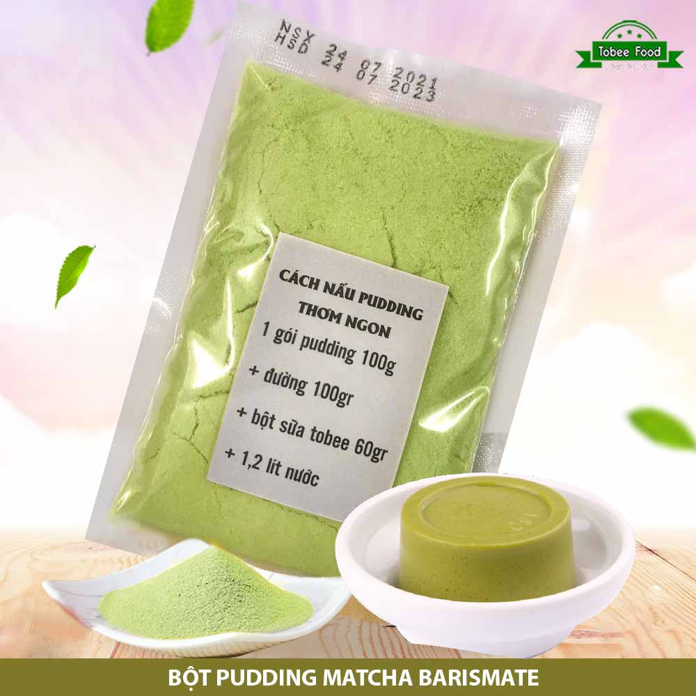 Bột Làm Pudding Barismate 100g (Gồm Các Vị: Trứng, Matcha, Socola, Khoai Môn, Xoài, Dưa Lưới)