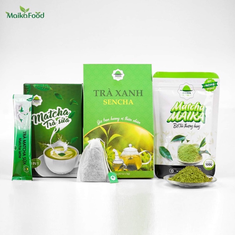 Trà Xanh Sencha Maika Food - Hộp 100Gr 20 Túi Lọc