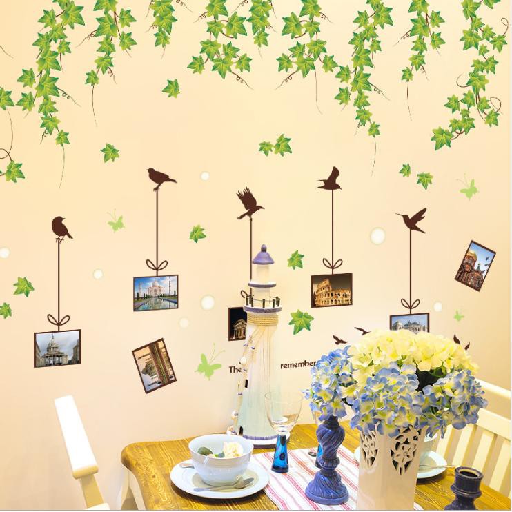 Decal dán tường khung ảnh lá phong trang trí nhà cửa sáng tạo - decalamyshop