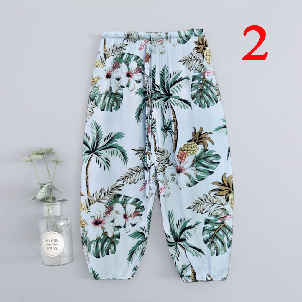 Quần Dài Chống Muỗi ống rộng  chất liệu Linen Cho Bé Trai Bé Gái Từ 1 đến 6 tuổi