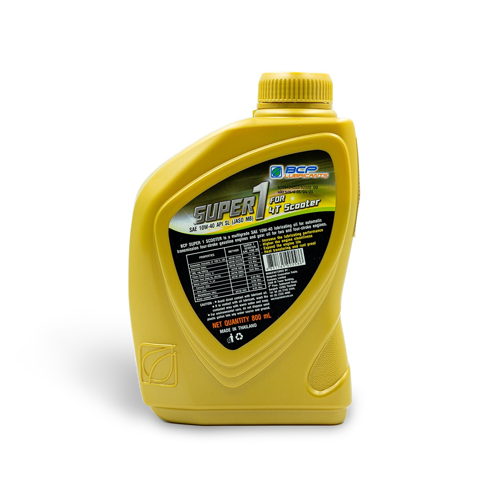 Nhớt xe tay ga BCP Thái Lan nhập khẩu – SUPER 1 – 10W40 SL – 0.8 Lít