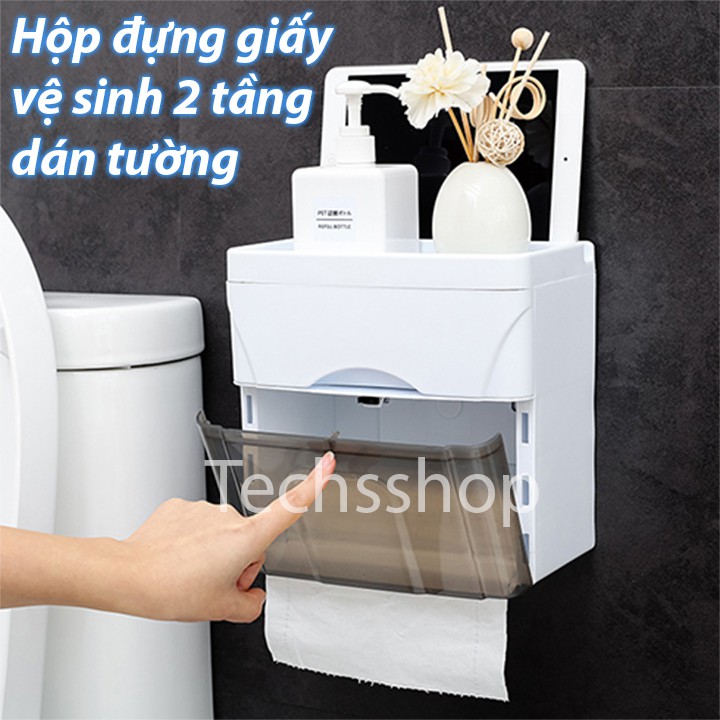 Hộp Đựng Giấy Vệ Sinh Renai Ra-798B - Loại 2 Tầng Dán Tường - Kệ Nhà Tắm