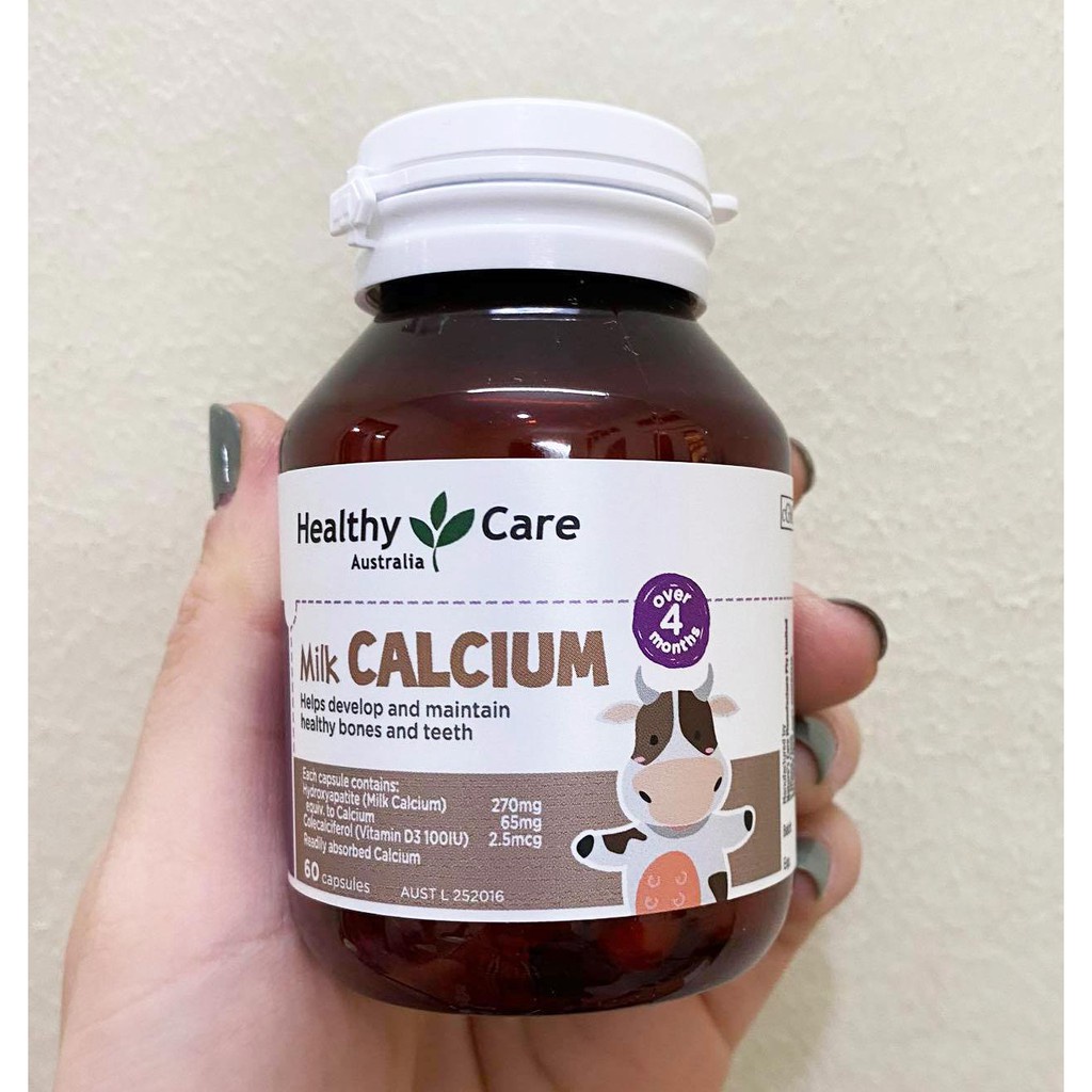 Viên nhai Calcium + Vitamin D3 Kids Chewable Healthy Care Cho Trẻ Từ 4 Tháng Ttuổi Trở Lên
