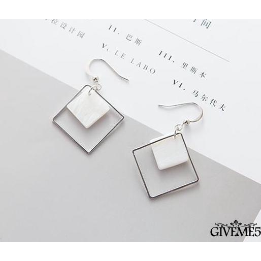 Khuyên tai hợp kim hình vuông thời trang cho nữ
