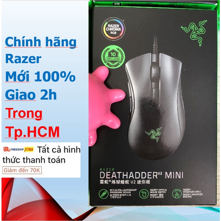 [Mã 252ELSALE hoàn 7% đơn 300K] Chuột chơi game Razer DeathAdder v2 mini (mới 100%) hàng chính hãng.