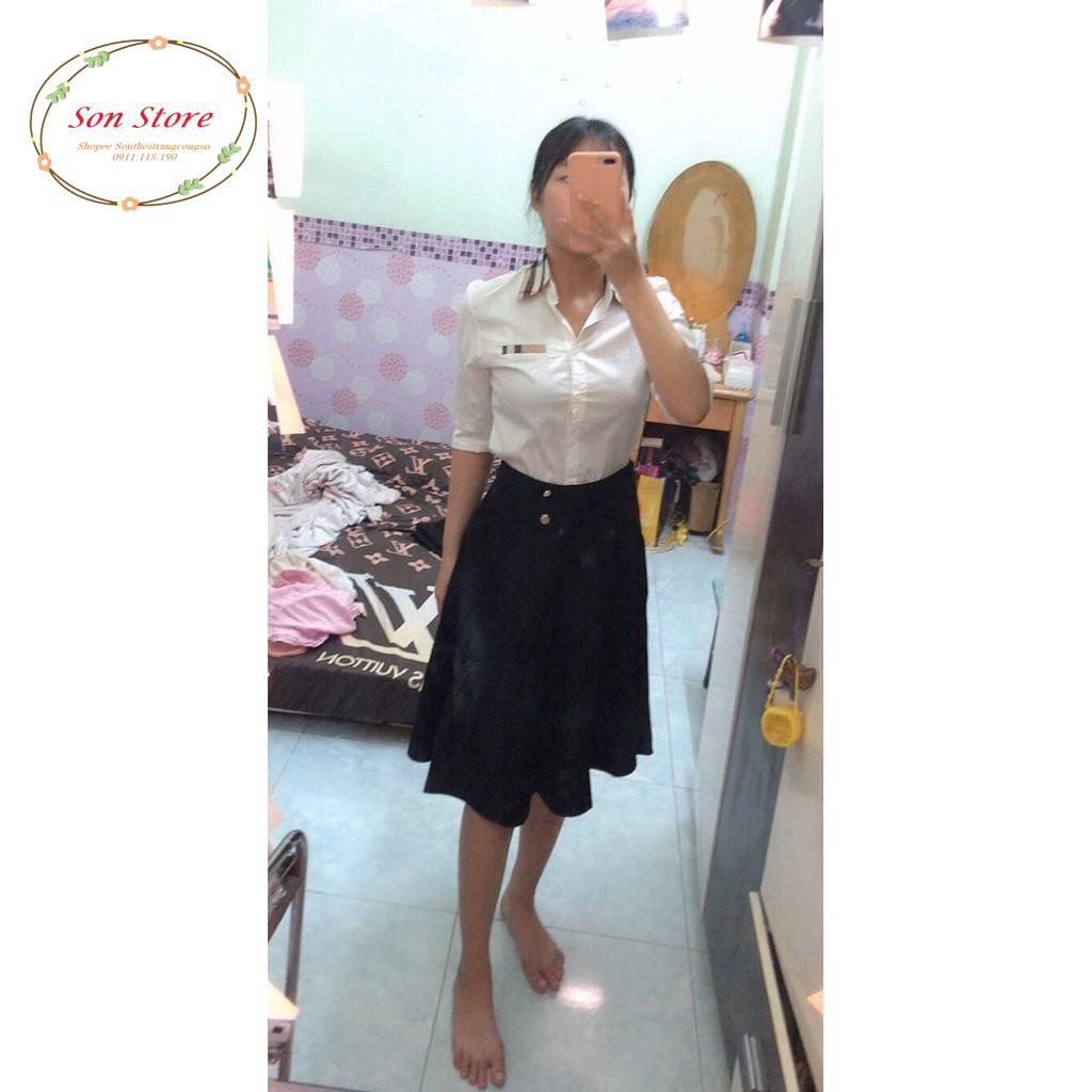 Chân váy công sở xòe dáng dài vintage | BigBuy360 - bigbuy360.vn