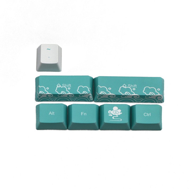 Set 71 keycap bàn phím cơ OEM Sea Coral Ukiyo-e nhuộm thăng hoa cho GH60 XD64 DZ60 GK61 GK64