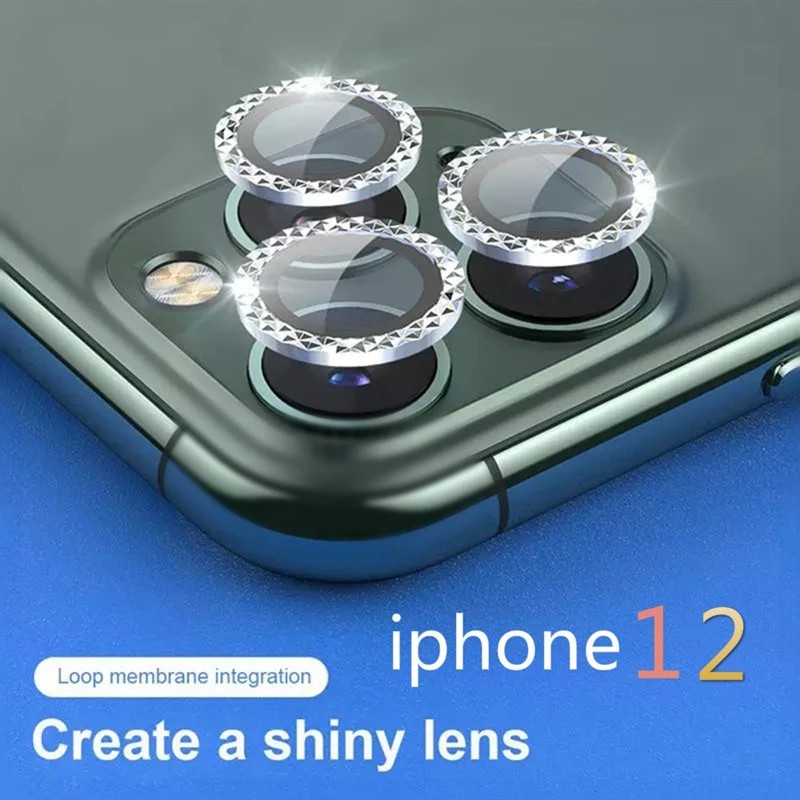 Bảo vệ ống kính iPhone 12 Pro Max / 12 / 12Pro / 11 Pro Max series Vỏ bảo vệ ống kính máy ảnh mini Diamond, chống chói