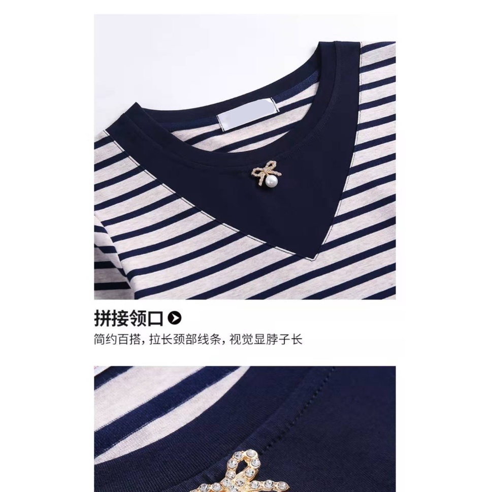 Áo Thun Tay Dài Dáng Rộng Kẻ Sọc Ngang Trẻ Trung Hợp Thời Trang Cho Nữ