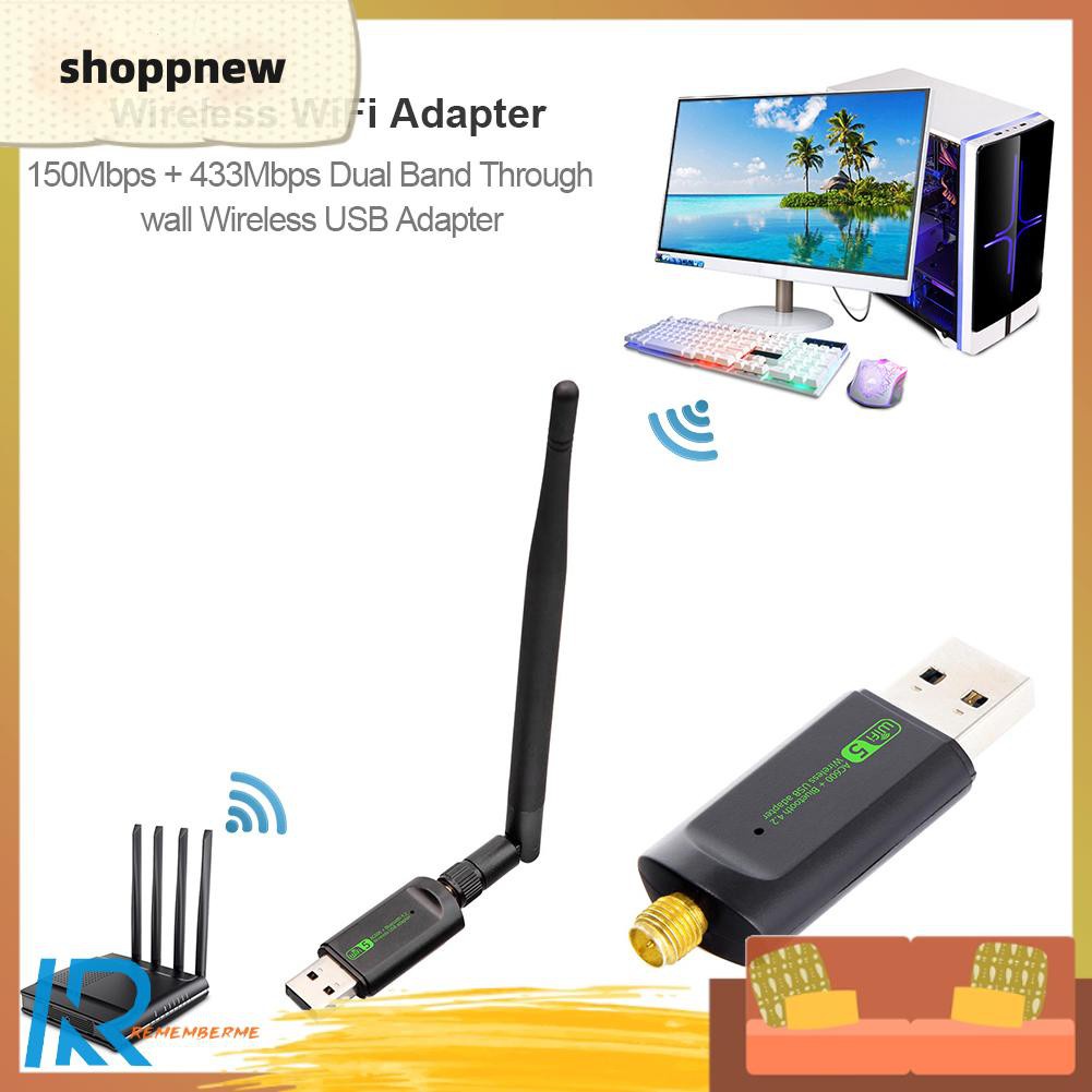 Shoppnew 600Mbps Wireless Network Card USB WiFi Adapter LAN with Bluetooth RTL8821