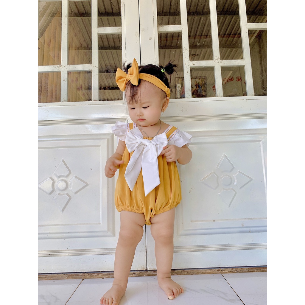 Bodysuit cho bé sơ sinh - BABYSTORE88 - sét Body vàng 2 dây kẹp ren thiết kế cao cấp V65 váy cho bé gái sơ sinh