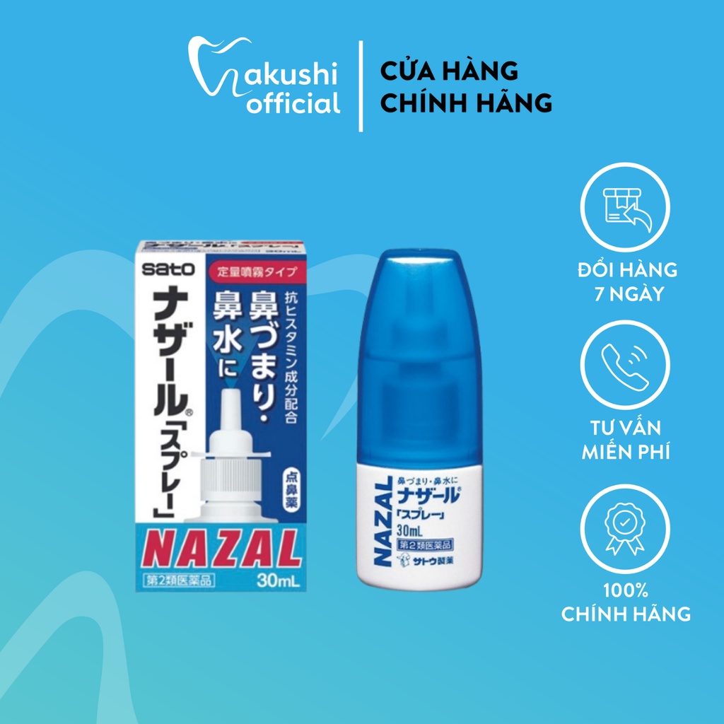 Xịt  Nghẹt Mũi, Sổ Mũi Sato Nazal Nhật Bản 30ml