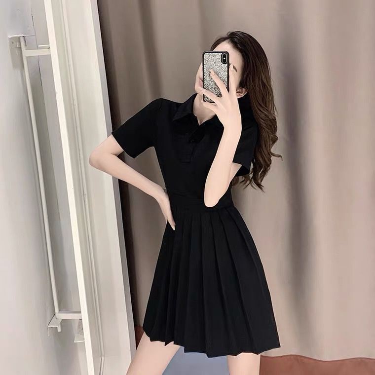 Đầm Cổ Polo Lưng Cao Xếp Ly Phong Cách Hàn Quốc Thời Trang Mùa Hè Mới Cho Nữ 2021 | BigBuy360 - bigbuy360.vn