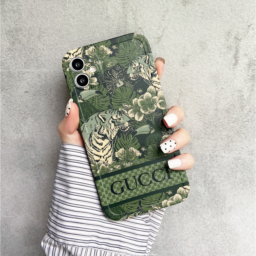 GUCCI Ốp Điện Thoại Mềm Hình Hoa Và Động Vật Cho iPhone7plus / 8plus iPhonex / xs Xsmax 11 11pro 11promax 12 12 12pro 12Promax 13 13pro 13promax iPhone14 iPhone14plus iPhone14pro iPhone14promax