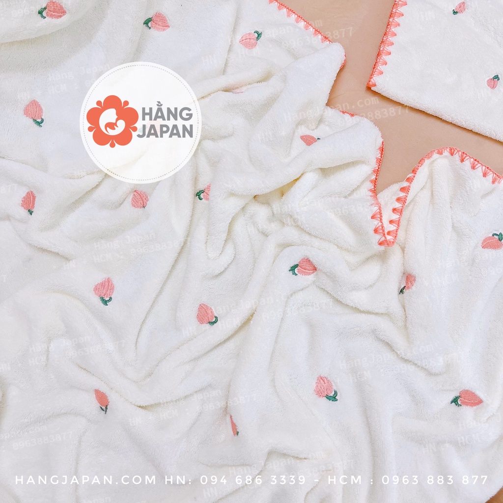 Sét khăn tắm - khăn mặt vải xô thêu viền họa tiết đáng yêu