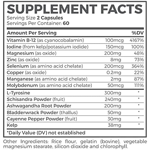 Thyroid Support With Iodine - Viên uống hỗ trợ tuyến giáp với Iốt, giúp cải thiện năng lượng và tăng cường trao đổi chất