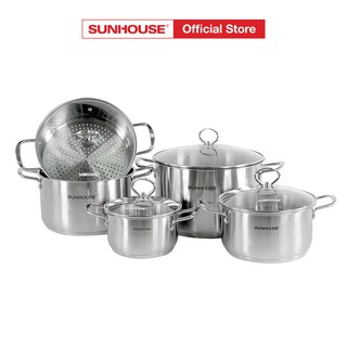 Bộ 5 nồi inox 3 đáy SUNHOUSE SH895