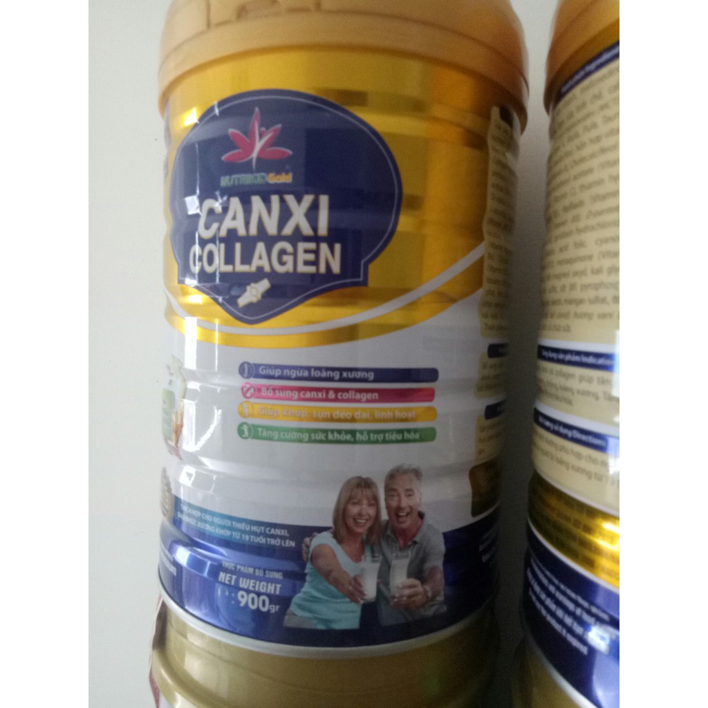 Sữa canxi bổ sung collagen cho người già Nutrikidgold canxi collagen lon 900g