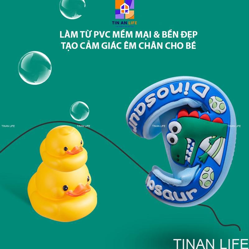 Dép Quai Ngang Khủng Long Cho Bé 2-5 Tuổi, Êm Chân, Đi Dạo, Mang Trong Nhà, Bám Sàn Không Trơn Trượt