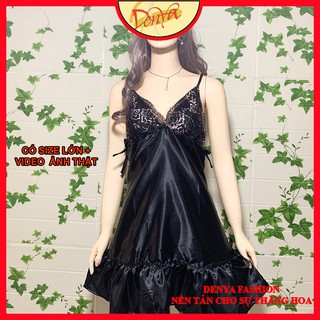 Đầm ngủ sexy🍄 FREE SHIP ️🍄 Đầm ngủ dễ thương dáng xòe nhiều màu, chất phi lụa mềm mịn, quyến rủ, D5