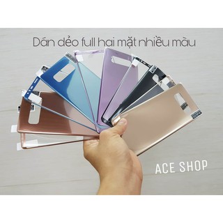 Cường lực dẻo Samsung Note 8, Note 9,S8,S8 Plus,S9,S9Plus,S7Edge nhiều màu ( mặt trước + mặt sau )
