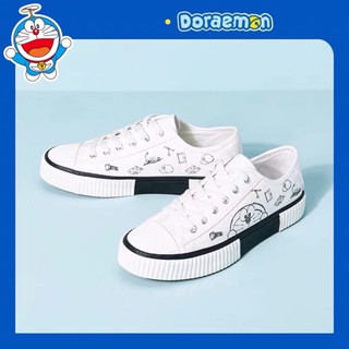 Giày Sneaker Trắng Viền Đen Doremon Doraemon