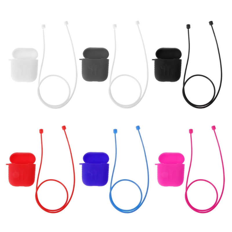 Vỏ Silicon Bảo Vệ Có Dây Đeo Cho Hộp Sạc Tai Nghe Không Dây Airpods