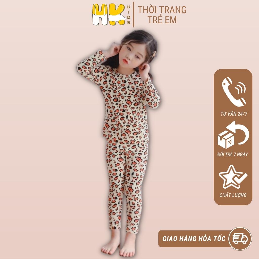 Bộ quần áo cho bé gái HK KIDS dài tay đông xuân chất cotton dày dặn size cho bé từ 2-10 tuổi hàng chính hãng  ĐẶC ĐIỂM S