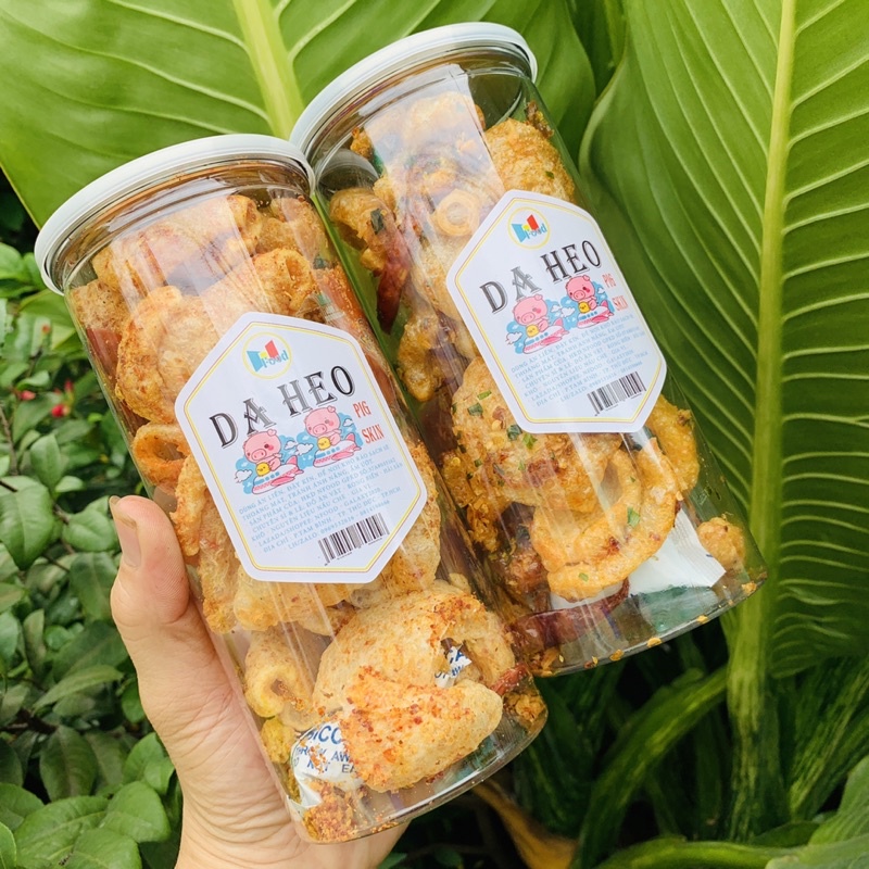 DA HEO CHIÊN GIÒN - DA HEO SỐT MẮM HÀNH LOẠI NGON LON 250.GRAM