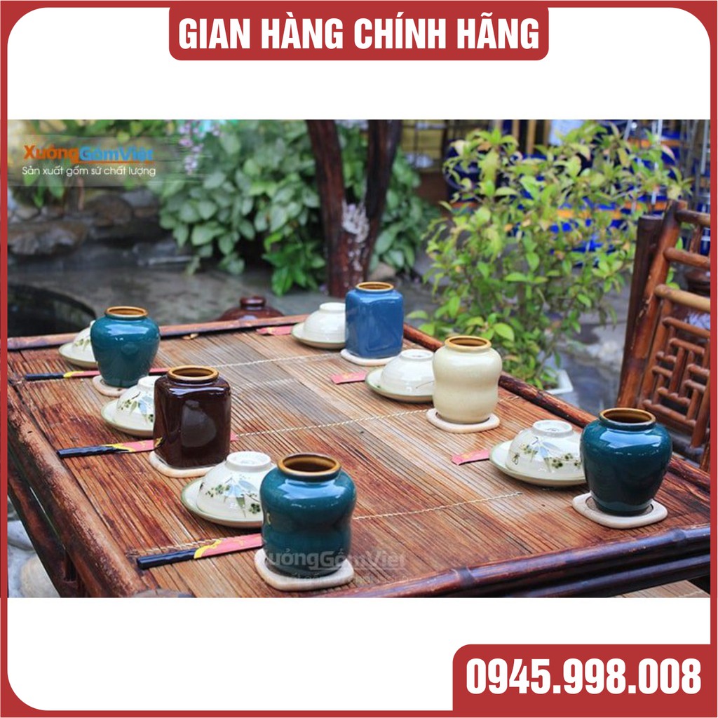 Chum mini đủ màu thích hợp đựng thức uống và trồng cây cảnh dung tích 400ml-hàng gốm bát tràng cao cấp loại 1-XGV