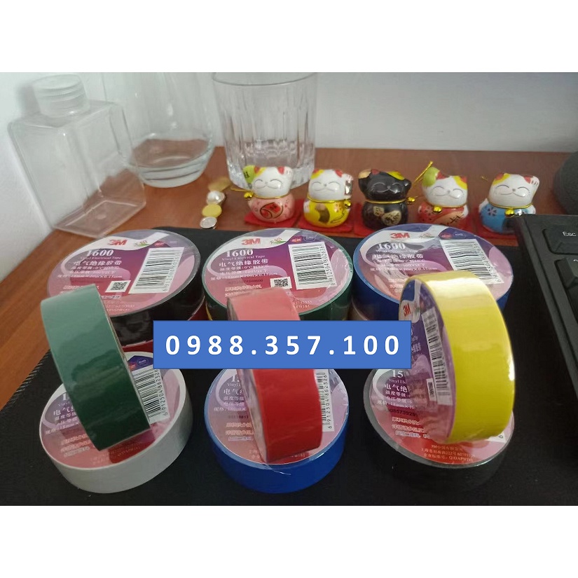 Băng dính điện 3M 1600, 3M 1500 cách điện, chịu nhiệt, kháng hóa chất