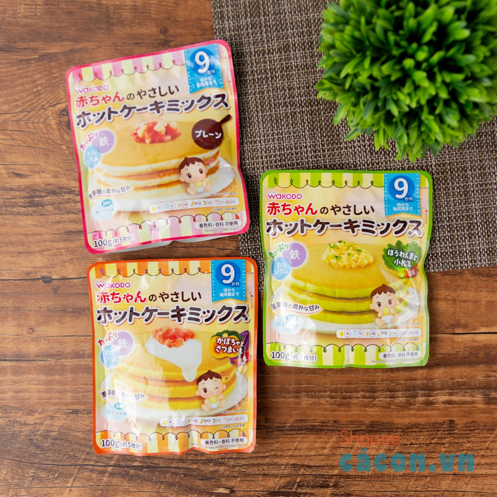 Bột Làm Bánh Pancake WAKODO - Đủ vị cho bé yêu ăn dặm