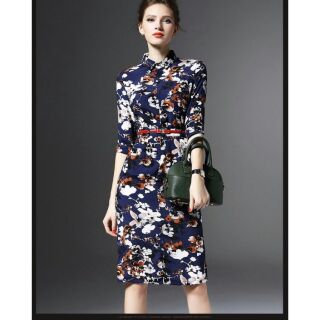 Váy body dáng dài kèm belt