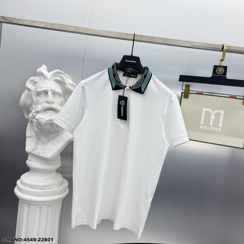 Polo Versacee cổ thêu hoạ tiết - Áo phông nam cổ bẻ cao cấp