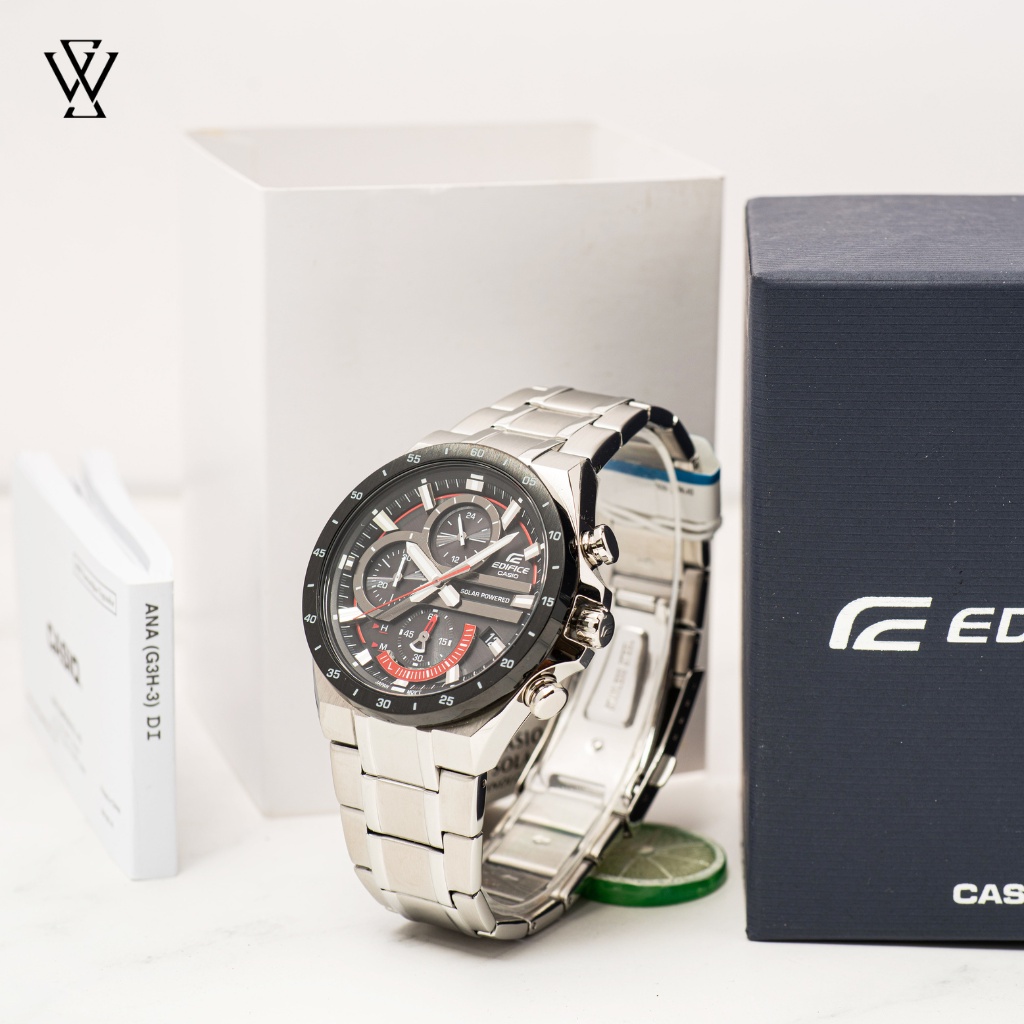 Đồng Hồ Năng Lượng Mặt Trời Nam Casio Edifice WATCHSTORE EQS-920DB-1AVUDF, Kính Khoáng 47.5mm, Dây Kim Loại, Vỏ Thép