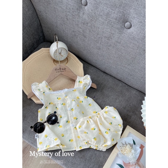 Xả Bộ đũi xốp viền ren cho bé gái