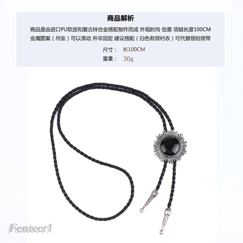 Vòng cổ Da PU Bện Thủ Công Fenteer1 Phong Cách Phương Tây