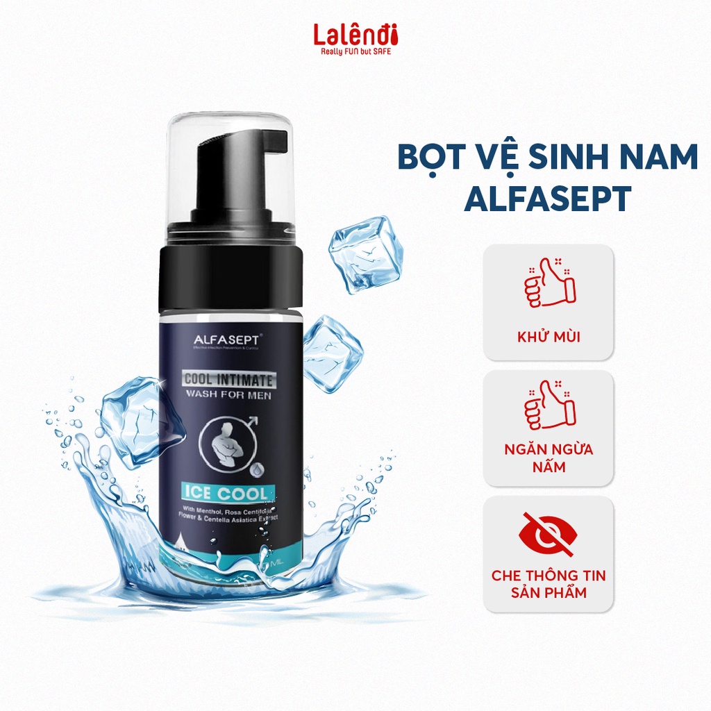 Bọt Vệ Sinh Nam ALFASEPT Intimate Wash For Men Giúp Làm Sạch Nhẹ Nhàng, Khử Mùi, Ngăn Ngừa Nấm Ngứa Lọ 100ml | Lalendi