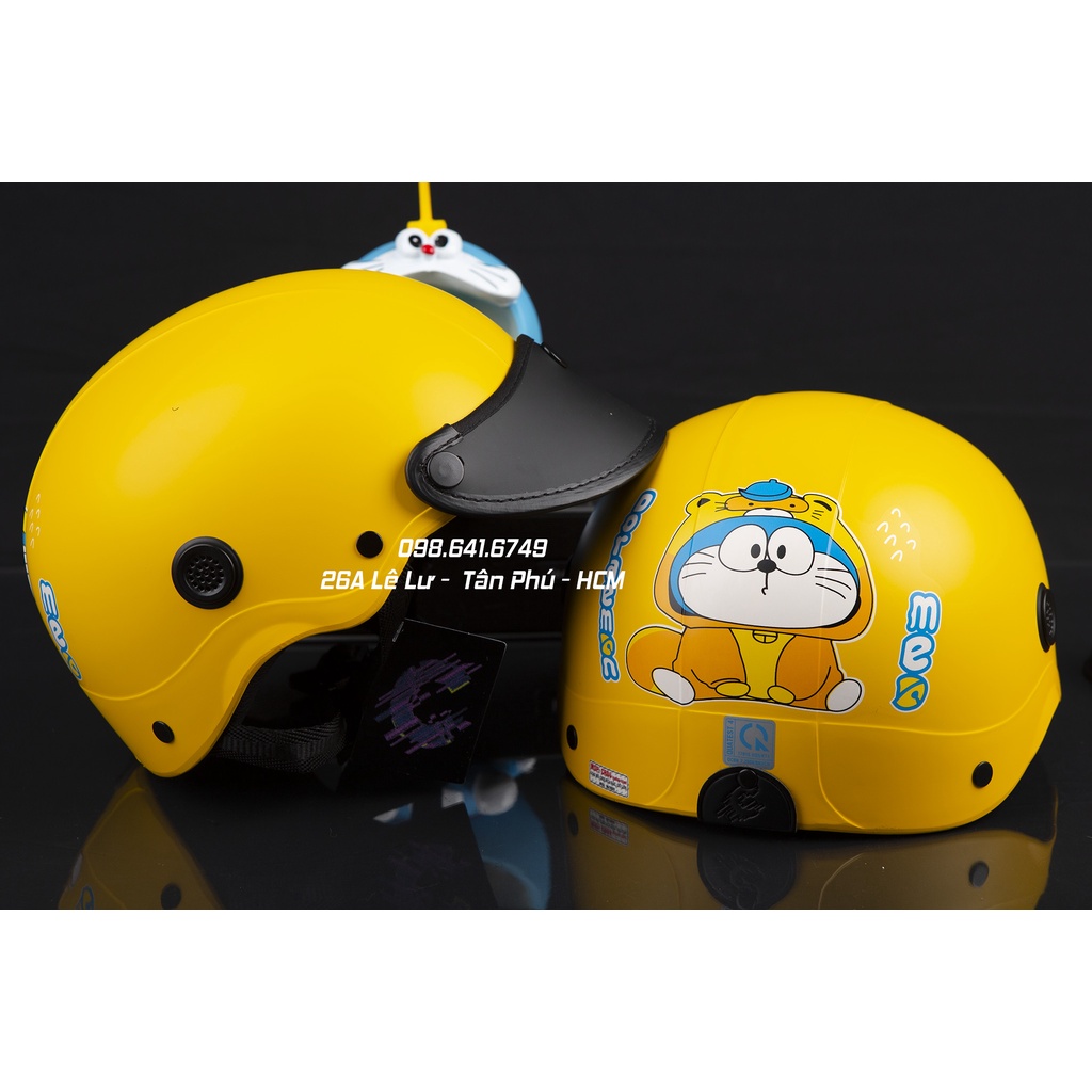 MŨ NÓN BẢO HIỂM NGƯỜI LỚN DORAEMON CHỮ VÀNG